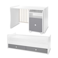 Bed TREND PLUS NEW white+stone grey Variant A /teen bed; study desk&cupboard/